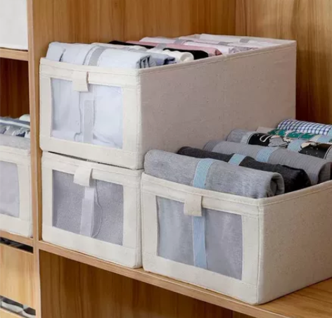 【新品促销】品质牛津布棉麻衣柜内衣盒透视抽...