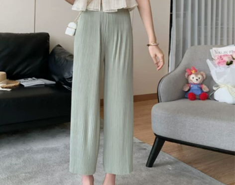 楚楚 休闲裤女夏季新款宽松百搭显瘦高腰垂感...