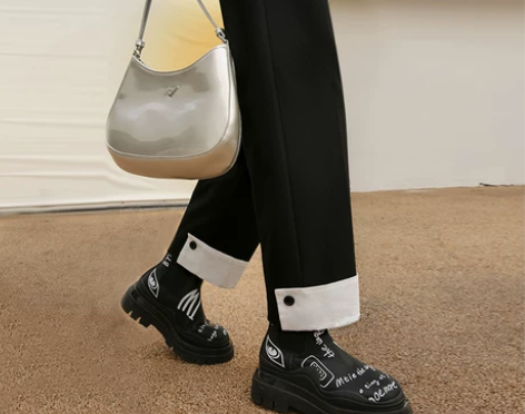 ?九分阔腿裤女秋冬高腰直筒西装裤宽松休闲百...