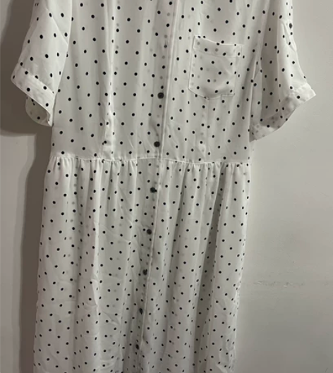 优衣库UNIQLO短袖白色波点连衣裙 短袖...