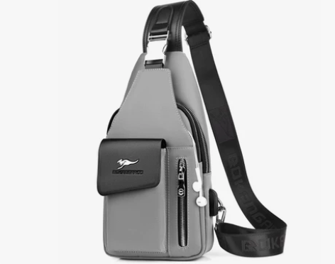 【狂欢价】度袋鼠胸包男多隔层牛津布斜跨胸前...