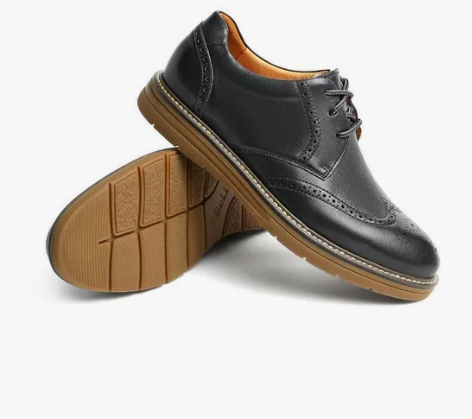 百丽男鞋新品商场同款牛皮布洛克 天猫店购买...