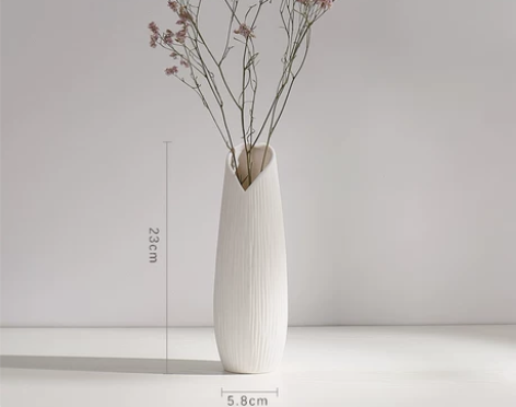 陶瓷花瓶白色小清新干花满天星插花现代水培客...