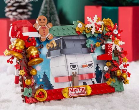 JAKI佳奇积木圣诞礼物相框男孩女孩拼装摆...