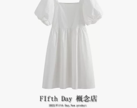赫本风法式小众白色裙子女2022夏季新款泡...