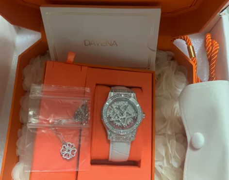 蒂玮娜Davena五芒星手表礼盒白色 有项...