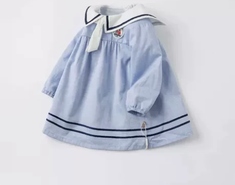 全新正品3y90码戴维贝拉春秋女童纯棉连衣...