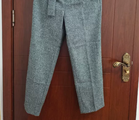 米莱达,时髦复古,高腰,呢子,休闲裤,女2...