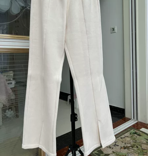 加绒加厚休闲裤喇叭裤复合绒 裤长95cm ...