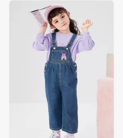 巴拉巴拉女童背带牛仔裤全新 剪标发货，正品...