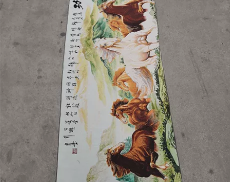 家居装饰刺绣马到成功挂画成品刺绣 【材质】...