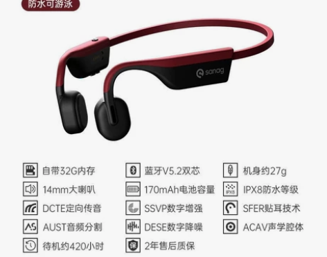 2022最新SanagA9s骨传导蓝牙耳机...