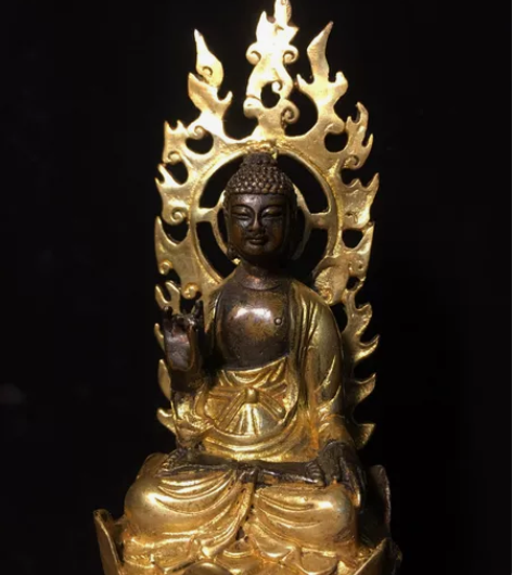 乡下农村收来纯铜鎏金释迦牟尼佛像供奉摆件 ...