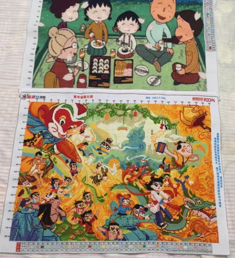 2幅十字绣，80、90后的童年记忆 都是全...