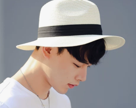 草帽男夏天户外防晒渔夫潮巴拿马太阳男士女遮...