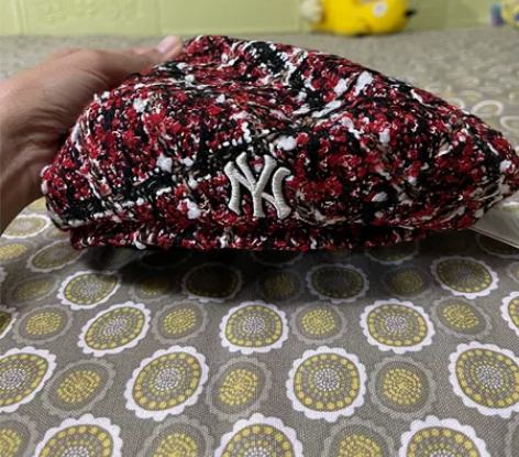 全新秋冬mlb NY刺绣毛呢格子面料英伦复...