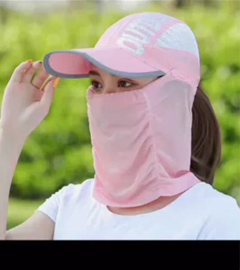 帽子女夏遮阳帽护颈防晒遮脸折叠户外百搭骑行...