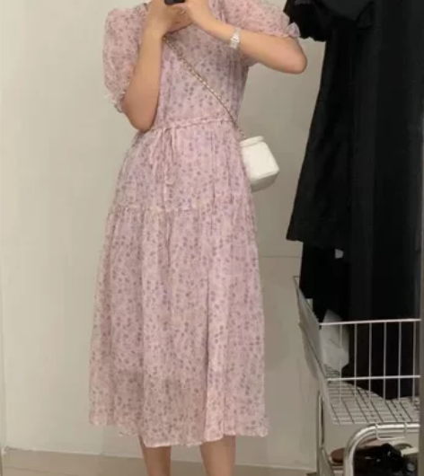 欧洲站2022夏季新款茶歇裙高级感重工艺韩...