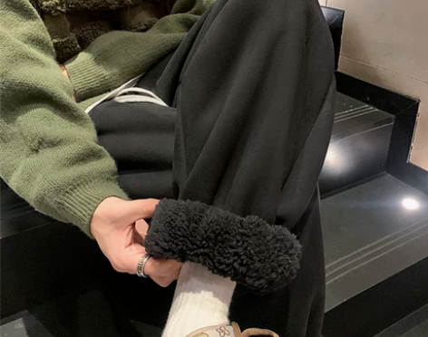 裤加绒 加厚裤子500G重磅男款冬季羊羔毛...