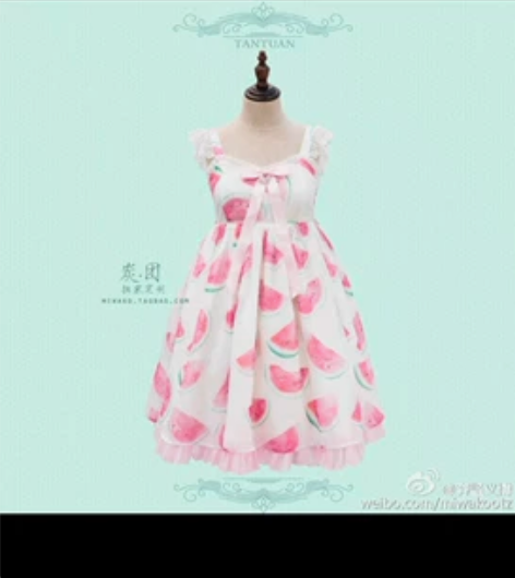 炭团家西瓜柄jsk 白色s码 打包回来的...