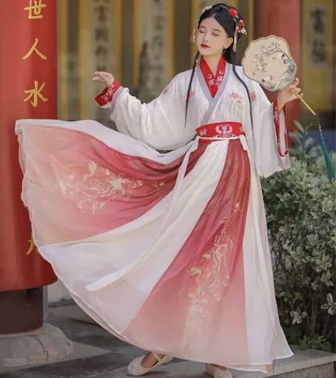 汉服女正品晋制交领齐腰襦裙中国风日常裙3米...