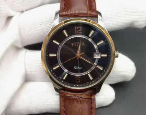 飞亚达男士手表，蓝宝石镜面带日历，夜光指针...