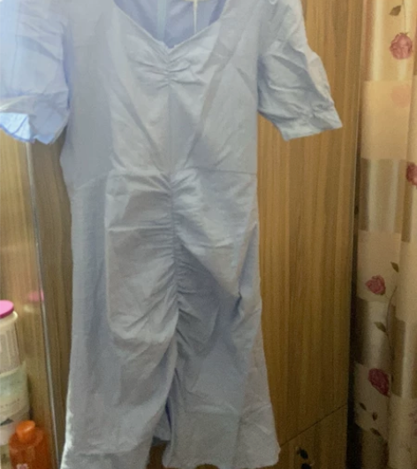 全新带吊牌！chic泡泡袖V领连衣裙法式裙...