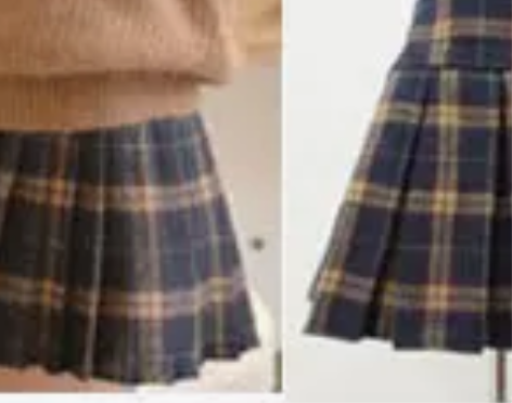 学院风冬季加厚保暖毛呢百褶半身裙格子短裙呢...