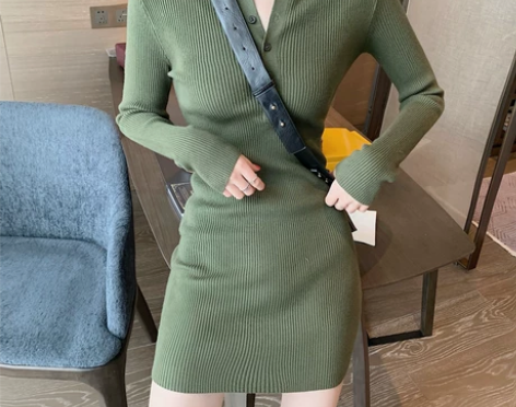 毛衣裙潮女性感修身气质紧身一步裙收腰短款显...