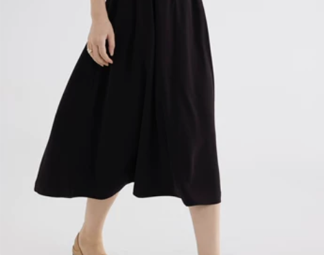 普门XUS大摆伞裙高腰A字西装半裙中长款纯...