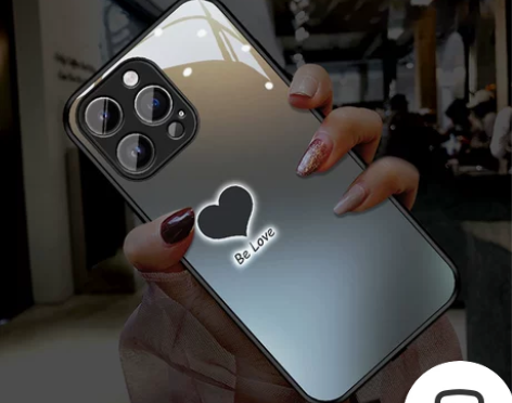 石墨黑爱心适用苹果14promax手机壳i...