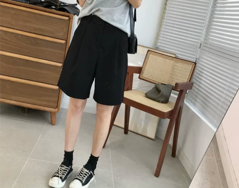 夏季薄款清凉高腰西装短裤女宽松韩版洋气显瘦...