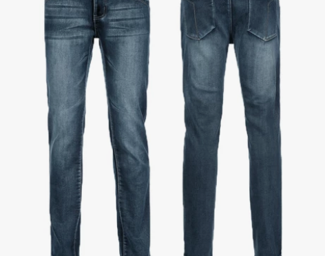 秋冬款灰色弹力加绒牛仔裤男修身直筒大码加厚...