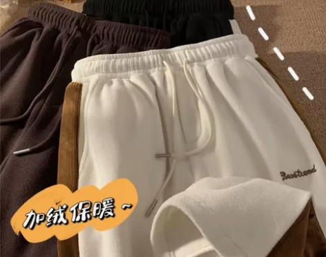 摇粒绒卫裤男女冬季时尚重磅休闲长裤秋冬宽松...
