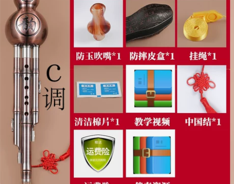 防摔镀铜葫芦丝乐器初学者儿童小学生c调降b...
