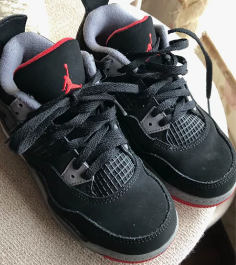jordan AJ4黑红篮球运动鞋童男女乔...