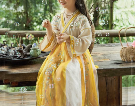 女童汉服春季新品儿童交领魏晋襦裙宝宝古装中...