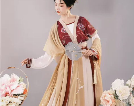 耀春醉芙蓉原创汉服女中国风唐制背子对襟衫十...