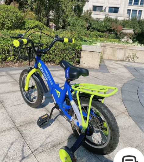 凤凰14寸儿童自行车带脚撑带辅助轮 八九新...
