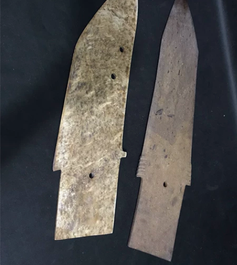 石器时代古玉」骆越文化广西出水出水三孔玉刀...