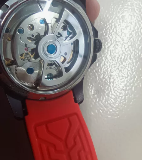 先行者新款双飞轮自动机械表男士l手表硅胶带...