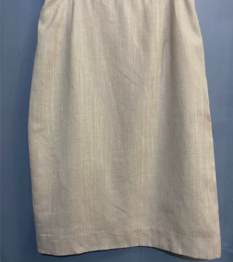 古着日本品牌麻料混纺一步裙半截裙 腰围74...