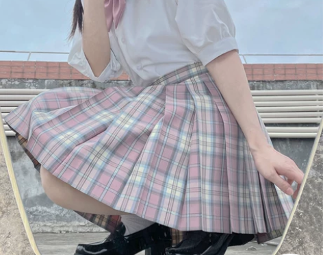 日系樱奈の春时jk制服裙正版格裙百褶裙学院...