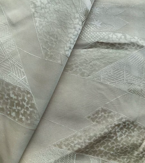 甘草黄御所解色无地和服真丝蚕丝面料中古回流...