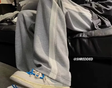 华夫格裤子男春秋季vibe高街直筒韩版in...