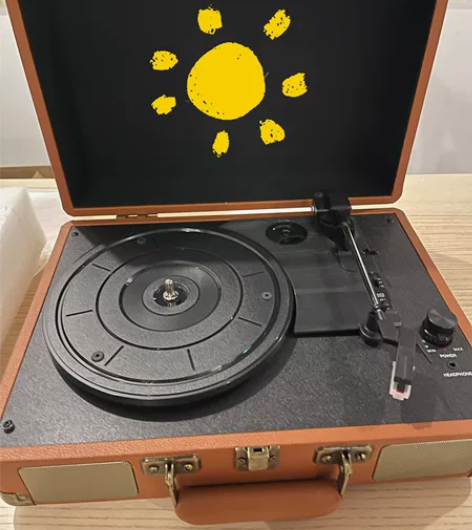 充电留声机复古LP黑胶唱片机蓝牙便携手提复...