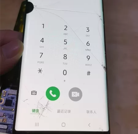 三星NOET10原装拆机屏总成带框，外屏破...