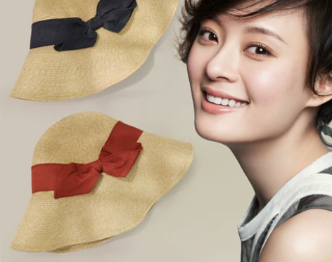 孙俪同款草帽日本女夏UV防紫外线可折叠遮阳...