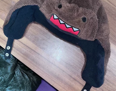 雷锋帽domo多摩君 可爱毛绒百搭护耳帽成...