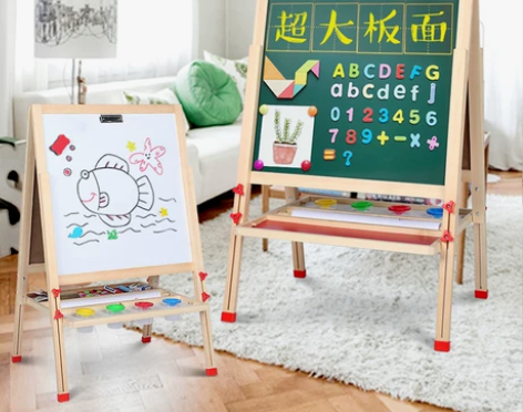 无尘儿童画板小黑板支架式家用双面磁性画架涂...